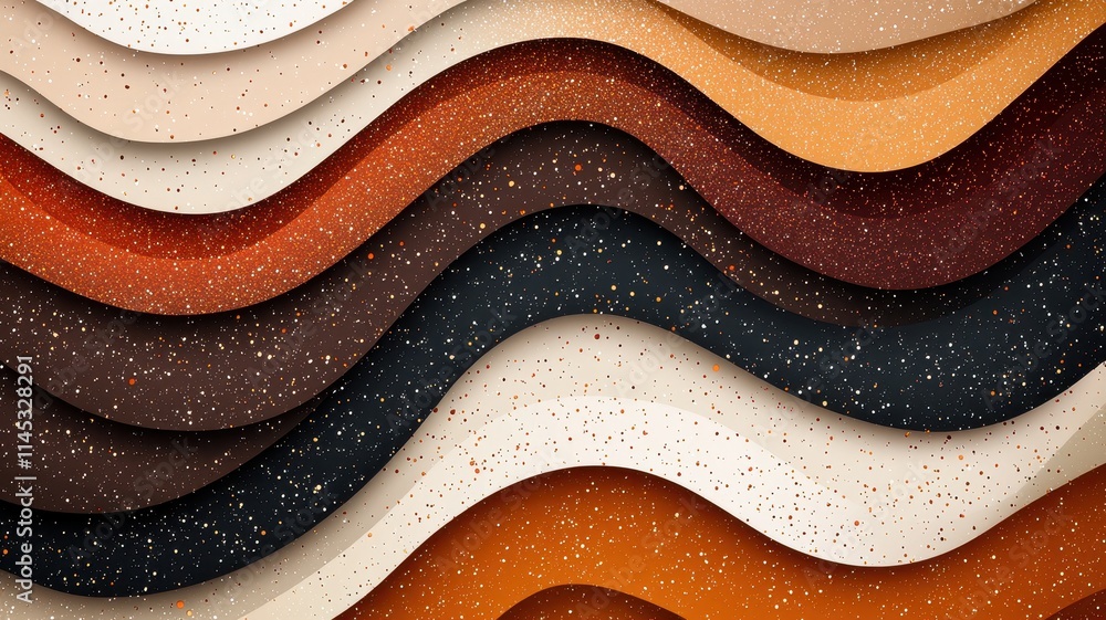 Obraz premium Elegant Abstract Brown Glitter Waves Background