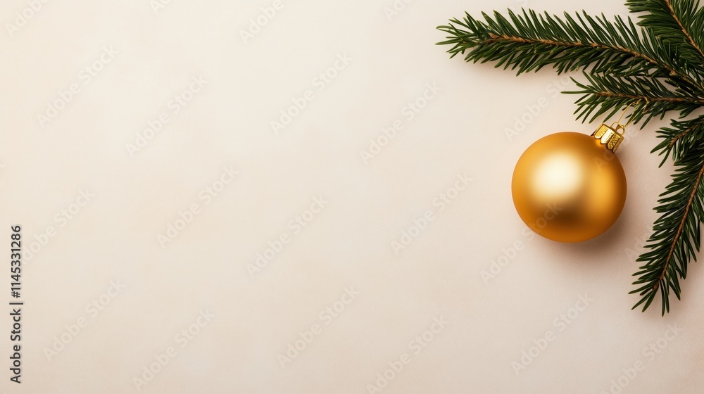 Minimalist Holiday Webpage Design Featuring Elegant Gold Ornament with Festive Evergreen Accents for Seasonal Celebrations and Stylish Event Invitations Minimalist Holiday Webpage Design Featuring Elegant Gold Ornament with Festive Evergreen Accents for Seasonal Celebrations and Stylish Event Invitations
