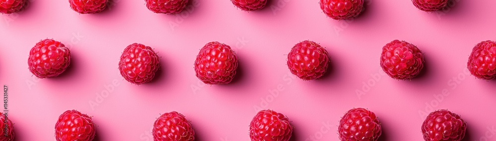 Pink Background with Fresh Raspberries Food Texture Pattern Pink Background with Fresh Raspberries Food Texture Pattern