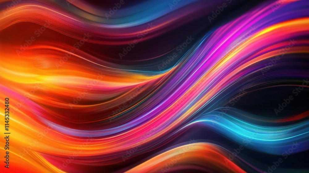 Colorful Abstract Financial Interface with Flowing Lines and Shapes Colorful Abstract Financial Interface with Flowing Lines and Shapes