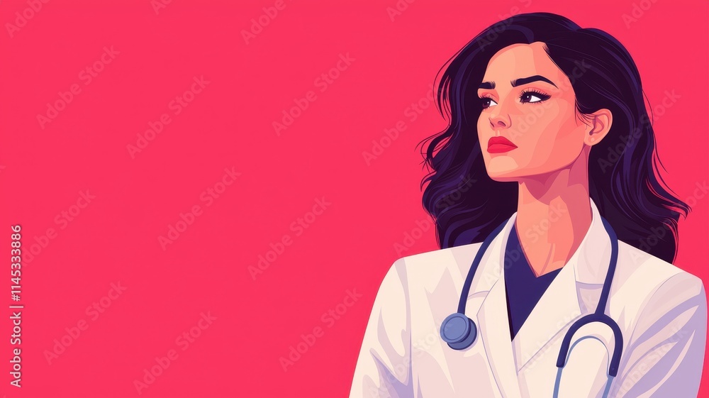 Sad Female Doctor Healthcare Worker Medical Professional Illustration Sad Female Doctor Healthcare Worker Medical Professional Illustration