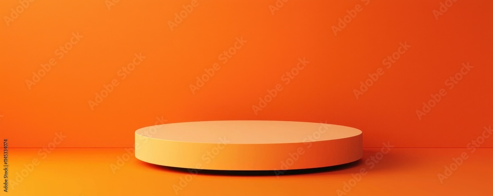 Orange Minimalist Product Display Podium 3D Render Orange Minimalist Product Display Podium 3D Render