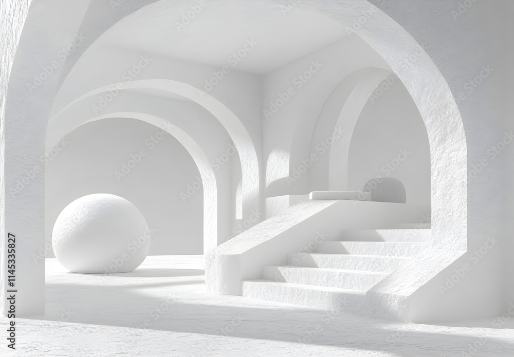 3D rendering of a podium for product presentation with a white marble background. A minimal abstract scene, a geometric platform stage showcase mockup. A stone pedestal display and a round stand 3D rendering of a podium for product presentation with a white marble background. A minimal abstract scene, a geometric platform stage showcase mockup. A stone pedestal display and a round stand