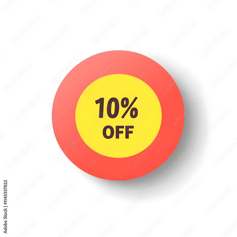 A red circular sticker with the text A red circular sticker with the text