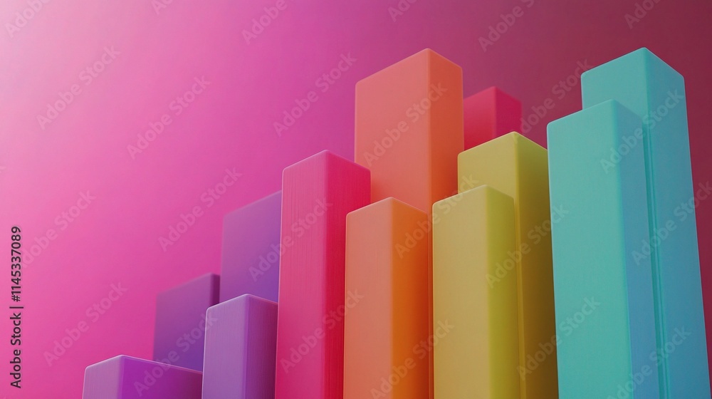 Vivid Financial Growth Chart with Multiple Color Layers Vivid Financial Growth Chart with Multiple Color Layers