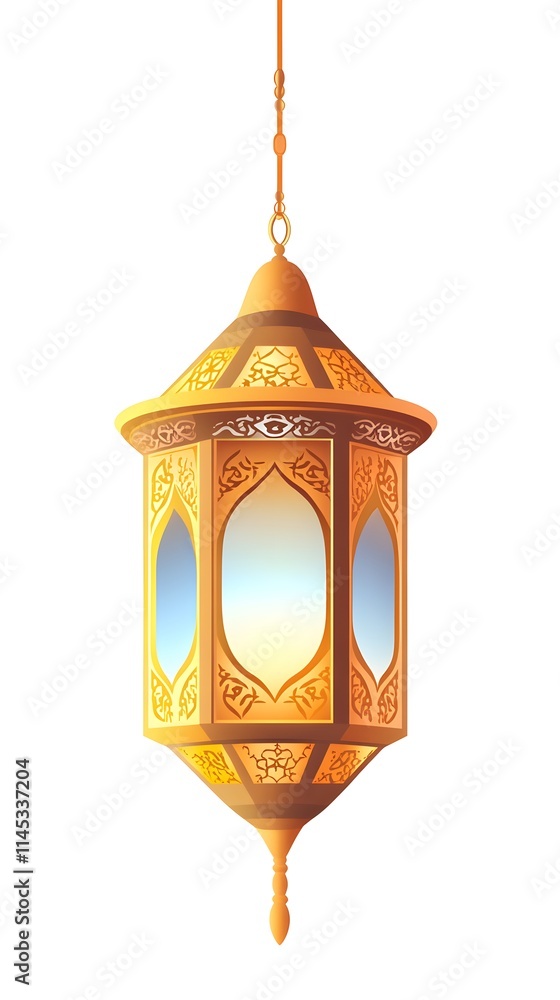Ornate Golden Hanging Ramadan Lantern Decor Ornate Golden Hanging Ramadan Lantern Decor