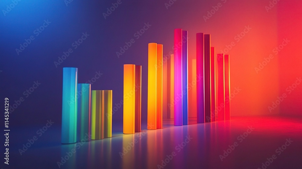 Vibrant Candle Stick Graph with Bright Colors and Artistic Design Vibrant Candle Stick Graph with Bright Colors and Artistic Design