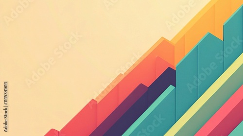 Wallpaper Mural Bright Abstract Financial Graph Background with Vivid Colors Torontodigital.ca