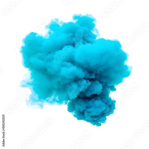 Colorful smoke explosion on a plain background