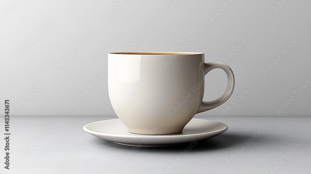 Creative mockup of a customizable coffee mug with a logo placed on a saucer isolated on a transparent background Creative mockup of a customizable coffee mug with a logo placed on a saucer isolated on a transparent background