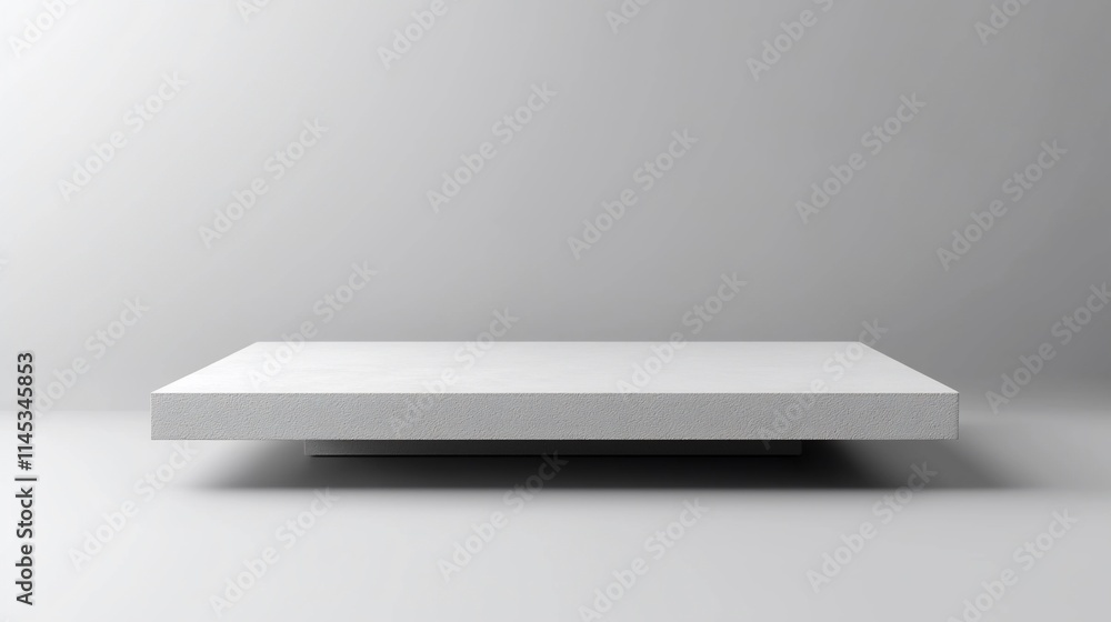 Minimalist white platform on white background. Minimalist white platform on white background.