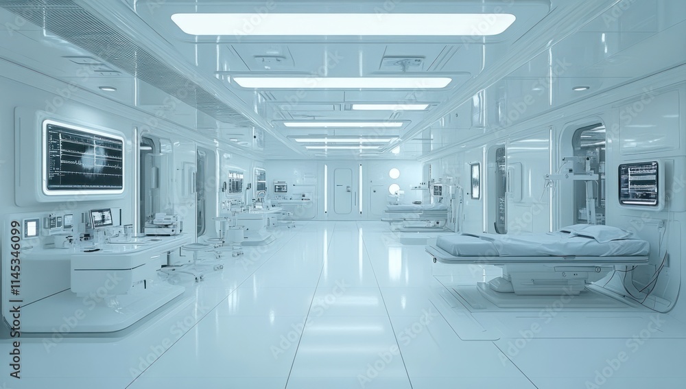 Futuristic Hospital Corridor Futuristic Hospital Corridor