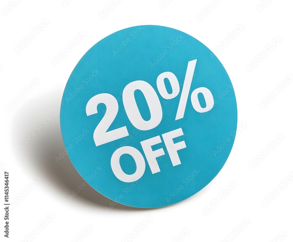 A blue round sticker with the text A blue round sticker with the text