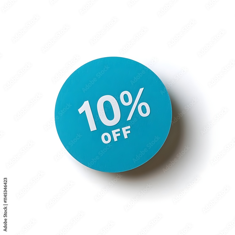 A blue round sticker with the text A blue round sticker with the text