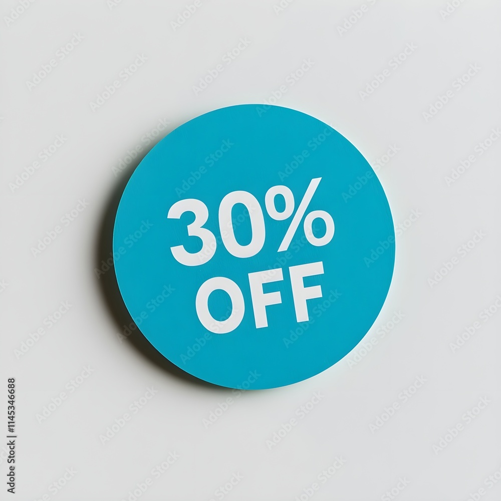 A blue round sticker with the text A blue round sticker with the text