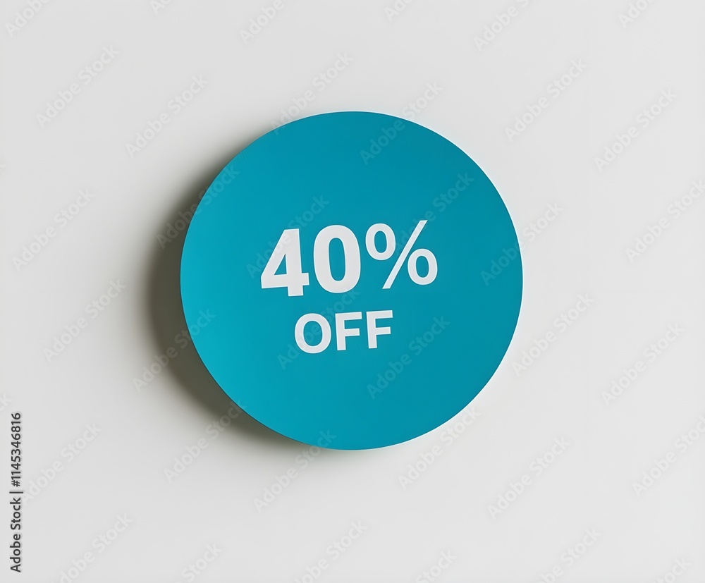 A blue round sticker with the text A blue round sticker with the text