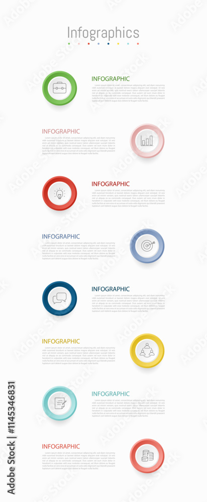 Infographic 8 options design elements for your business data. Vector Illustration. Infographic 8 options design elements for your business data. Vector Illustration.