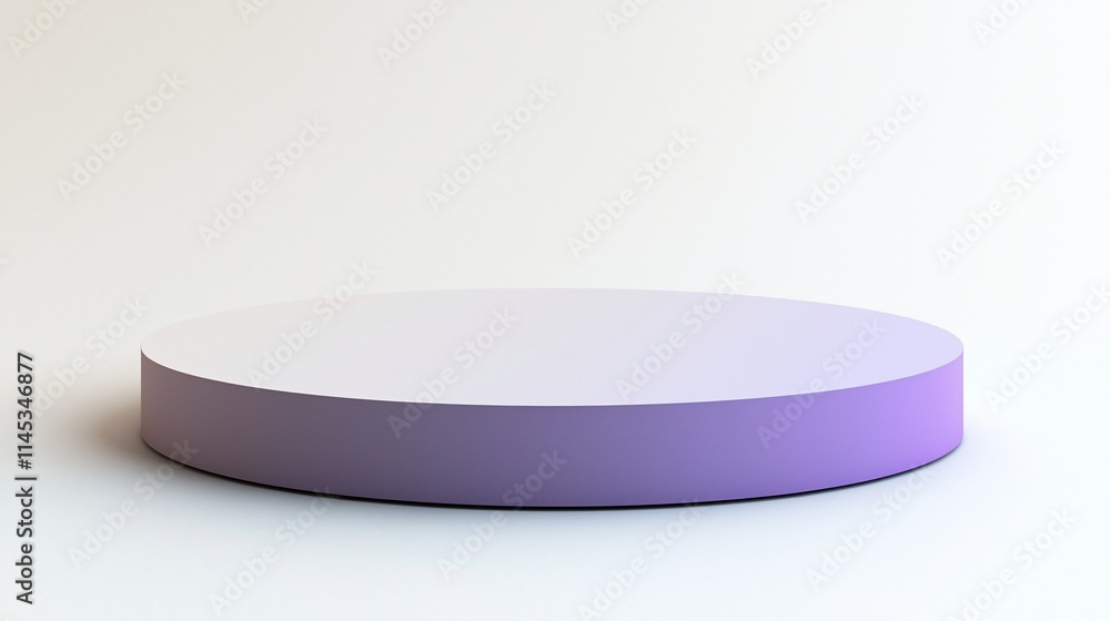 Pale lavender round pedestal on white background. Pale lavender round pedestal on white background.