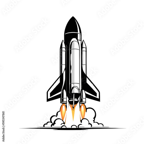Rocket Launch Illustration