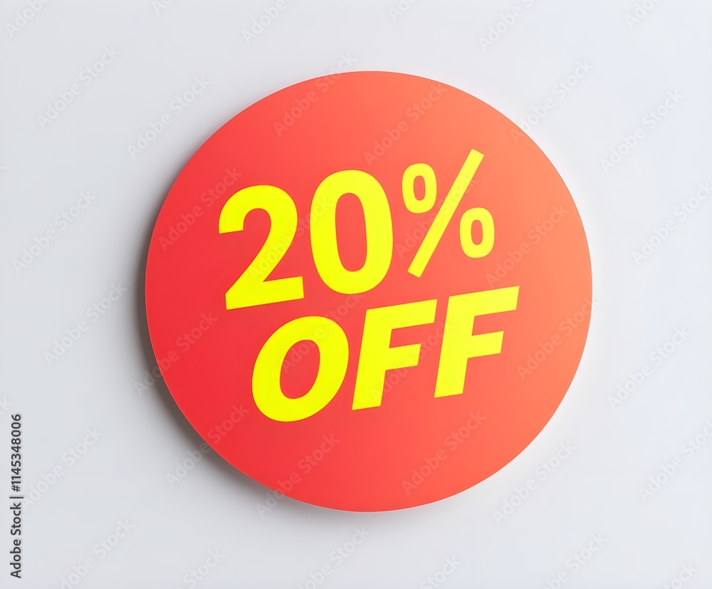 A red circular sticker with the text A red circular sticker with the text