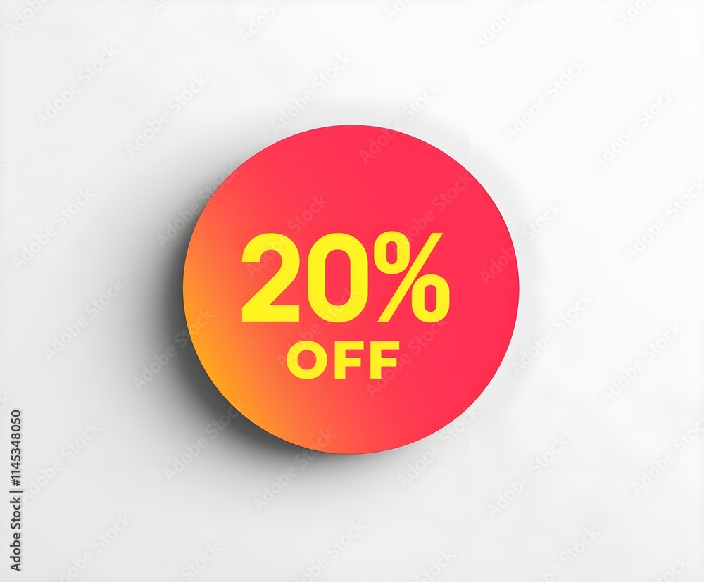 A red circular sticker with the text A red circular sticker with the text