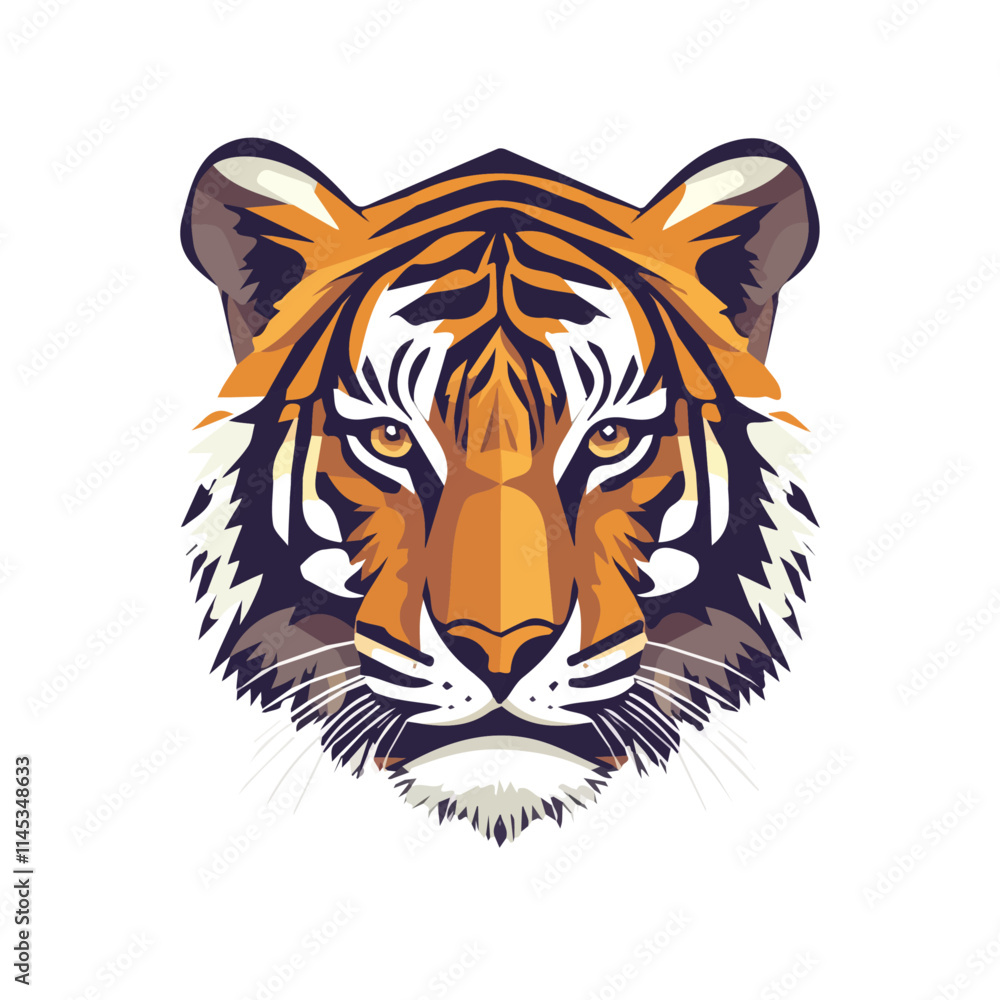 Simple Geometric Tiger Head – Bold Vector Illustration with Original Colors
Simple Geometric Tiger Head – Bold Vector Illustration with Original Colors