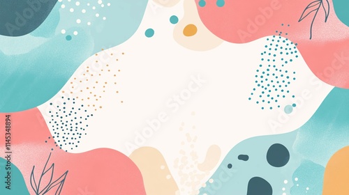 Wallpaper Mural Abstract Pastel Shapes and Dots Design Background Torontodigital.ca