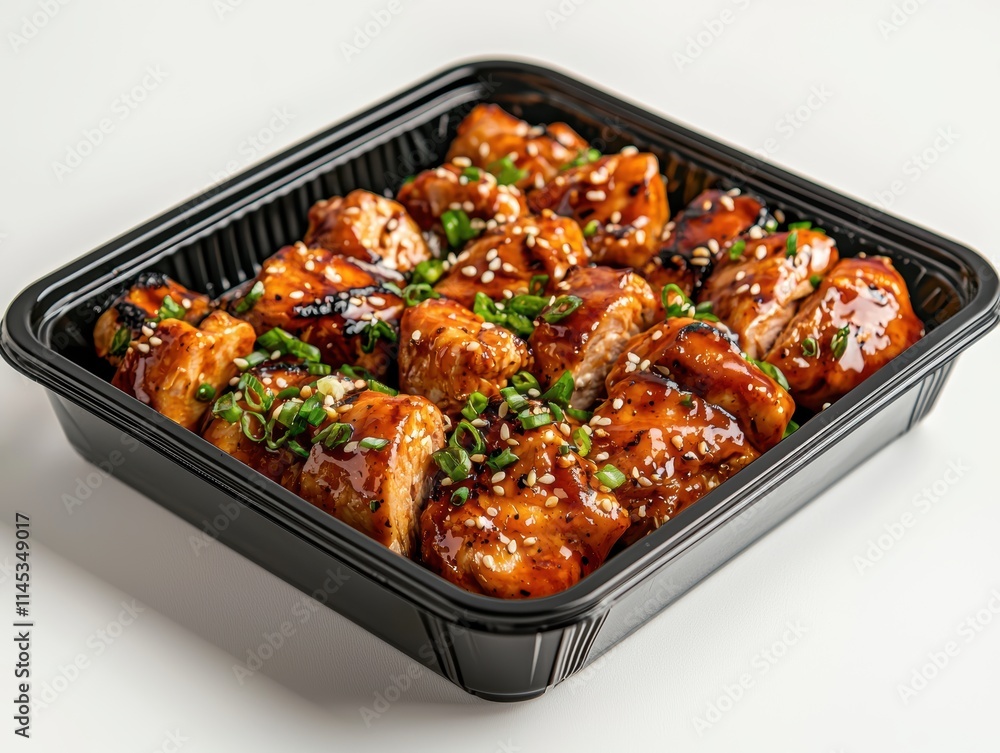 Delicious Asian-style Chicken with Glaze and Fresh Garnish Delicious Asian-style Chicken with Glaze and Fresh Garnish