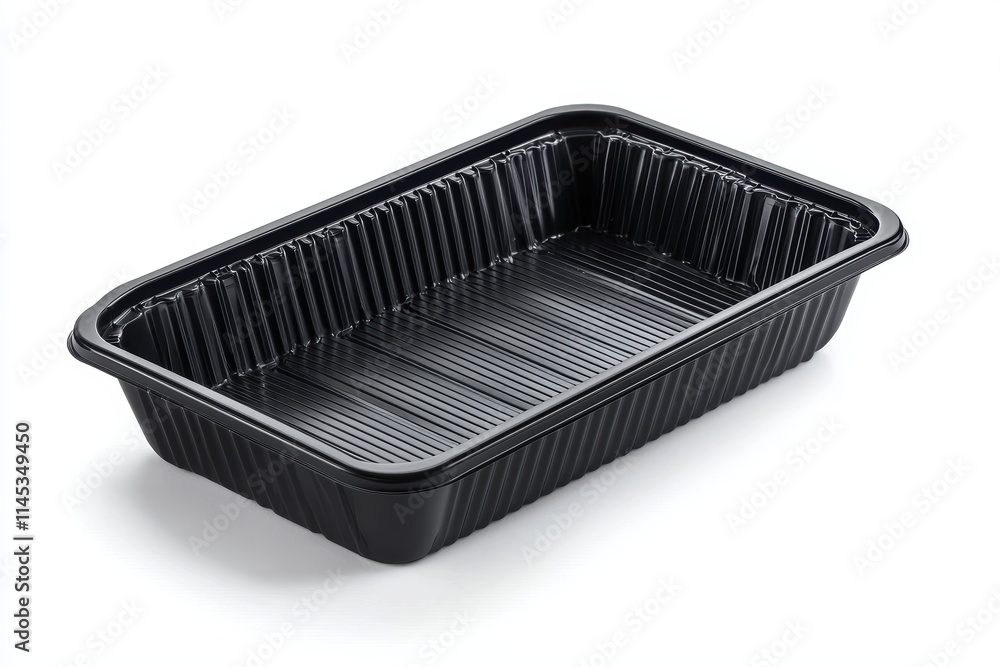 Black Disposable Food Container for Takeout with Ribbed Design Black Disposable Food Container for Takeout with Ribbed Design