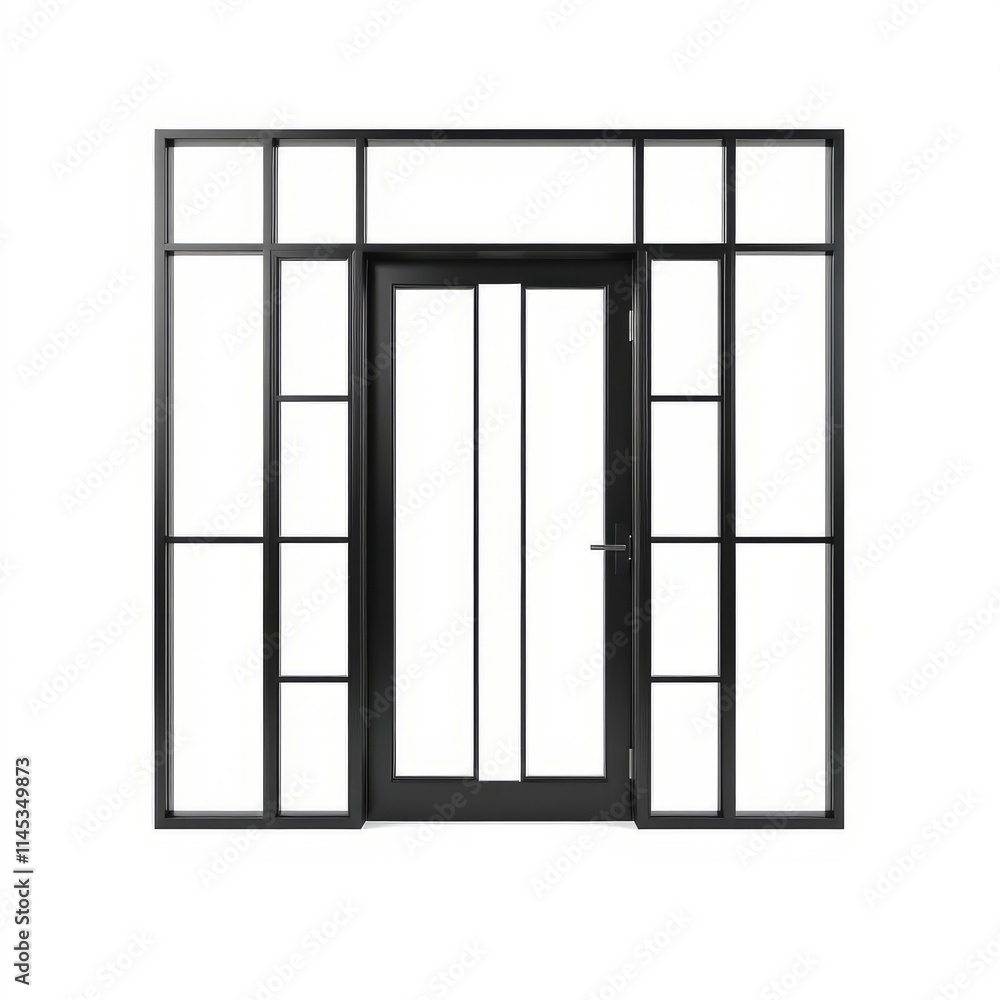 Black aluminum door frame isolated on a white background frame isolated frame border design background isolated Black aluminum door frame isolated on a white background frame isolated frame border design background isolated