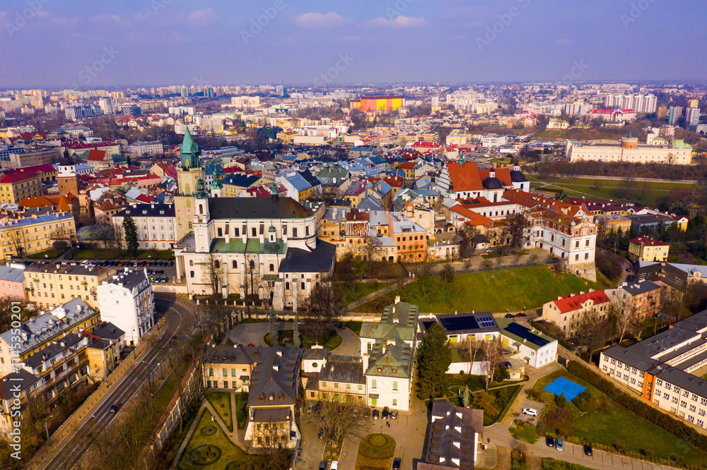 Fototapeta premium Aerial view on the city Lublin. Poland
