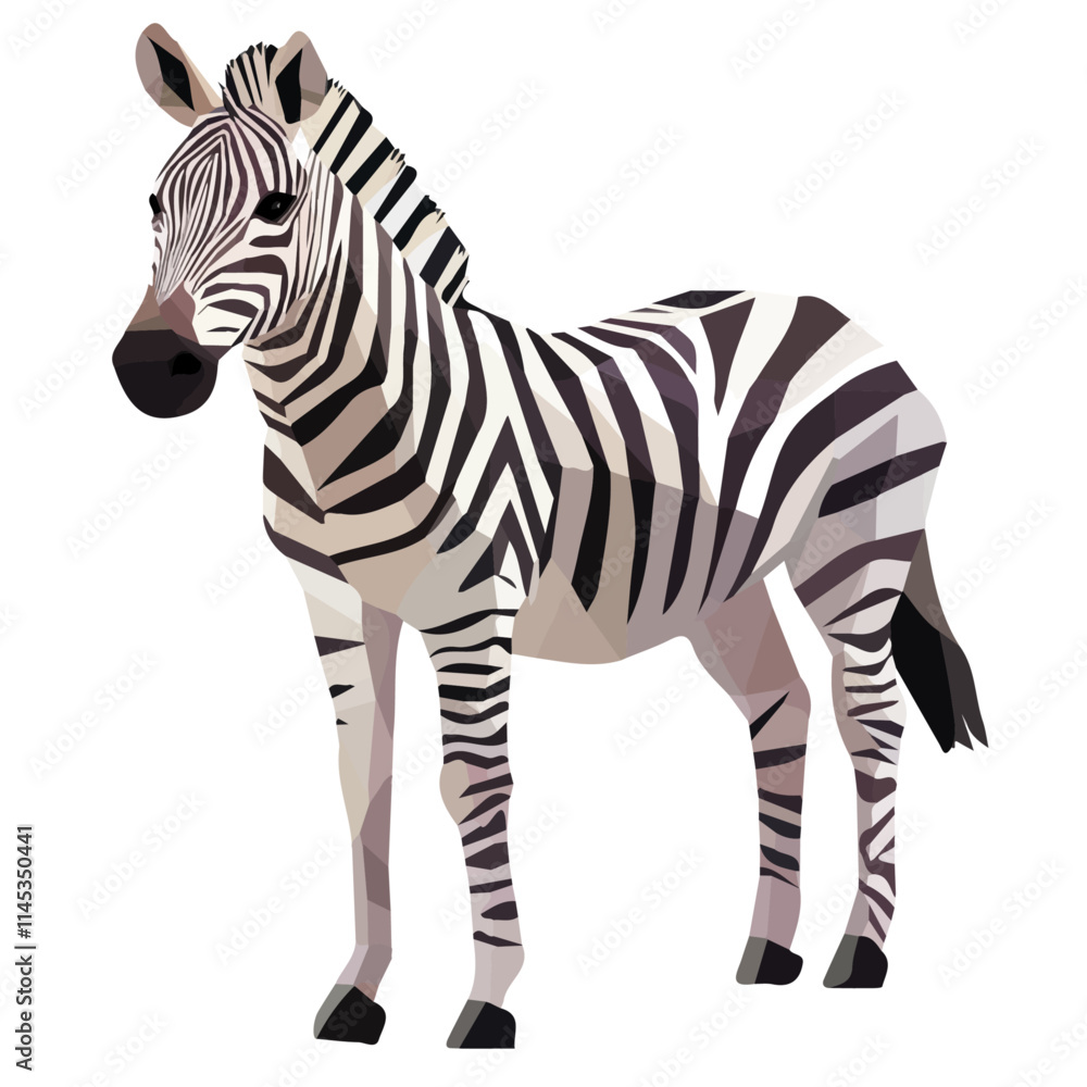Fototapeta premium Zebra Illustration – Modern Geometry-Inspired Zebra Design, Perfect for Digital and Artistic Work 
