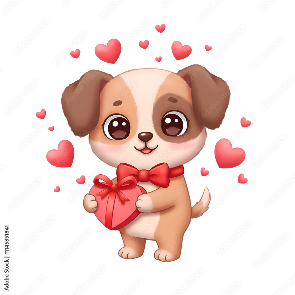 Backgroundless illustration of an adorable puppy in love Backgroundless illustration of an adorable puppy in love