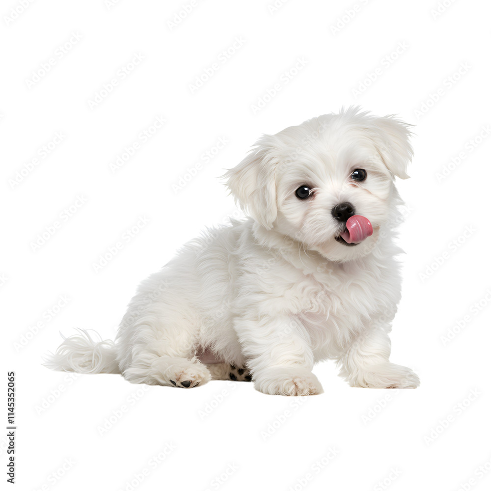 Backgroundless cutout of a happy and adorable maltese puppy Backgroundless cutout of a happy and adorable maltese puppy