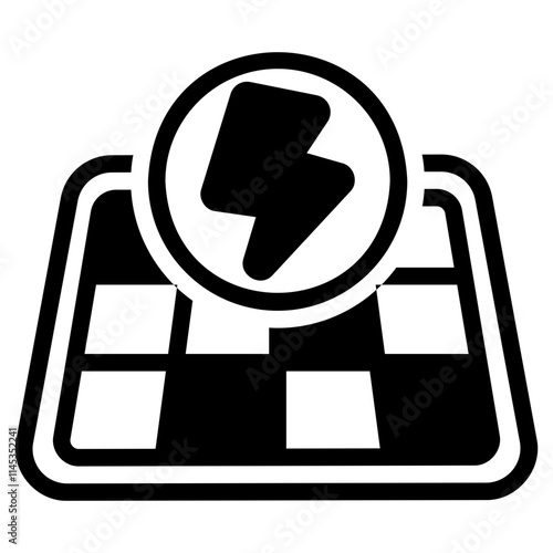 Solar panel glyph icon