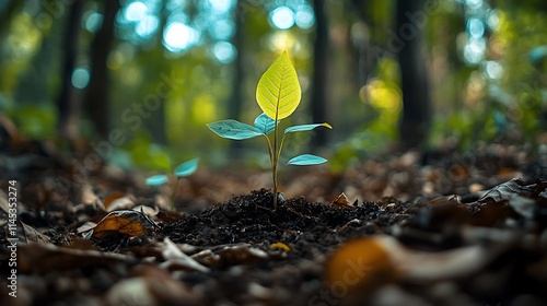 A gentle perspective focusing on forest preservation where understory plants flourish amidst rich leaf litter and healthy soil supporting countless life forms 