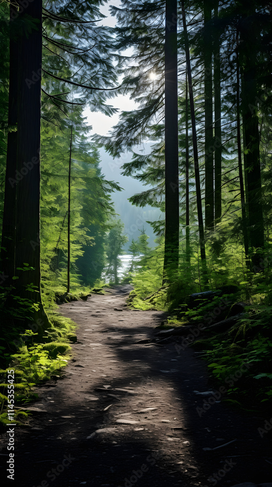 Fototapeta premium The Enthralling Journey Ahead - Tranquility of BC Hiking Trails