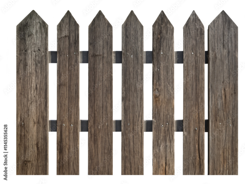 old wooden fence isolated on white background old wooden fence isolated on white background