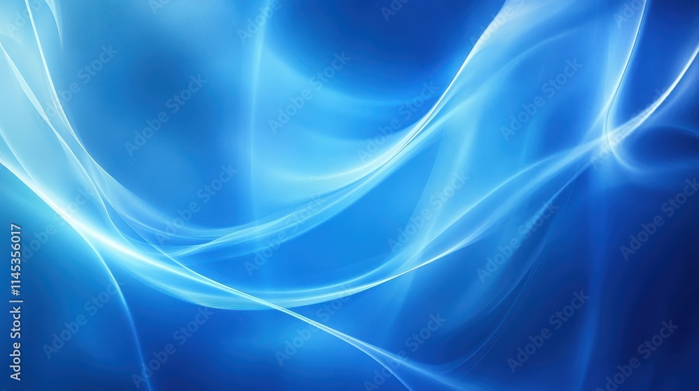 Fototapeta premium Abstract Blue Light Waves Flowing Design