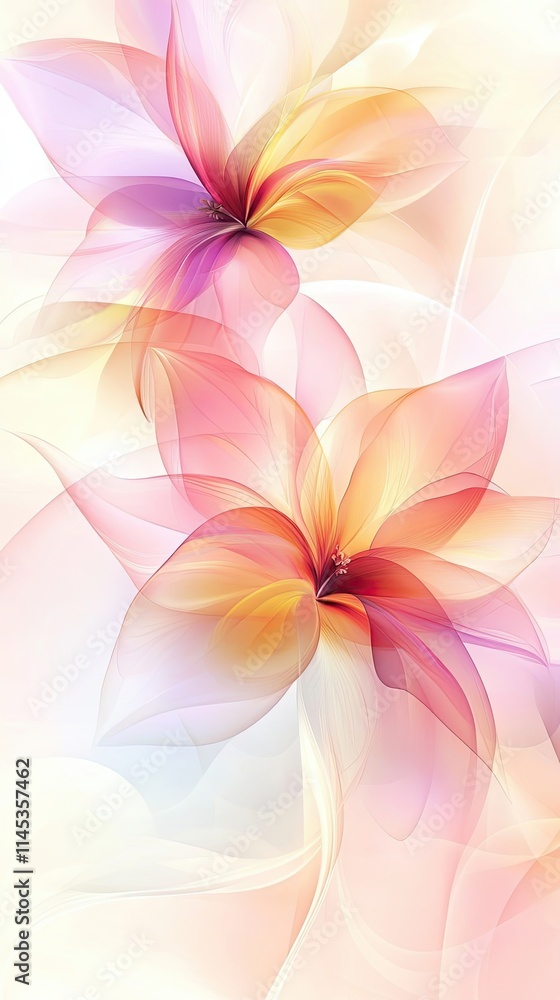 Fototapeta premium Delicate Pastel Flowers Abstract Art Design