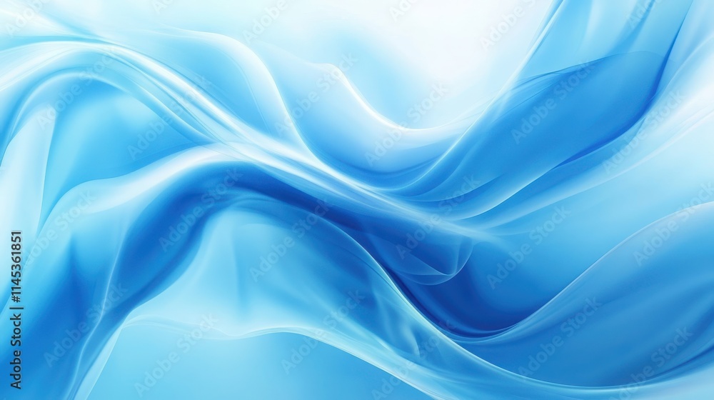 Obraz premium Abstract Blue Wave Design Showing Flowing Curves