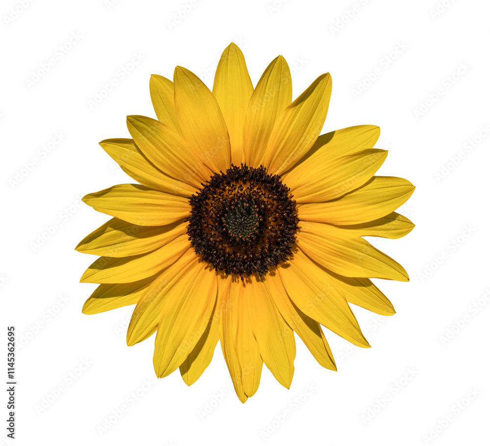 Fototapeta premium Sunflower isolated on transparent background. PNG Format