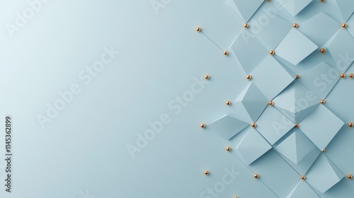 Design features a minimalistic Star of David pattern on a gentle blue background accented by subtle golden dots. The clean and modern look provides ample copy space ideal for holiday themes photo