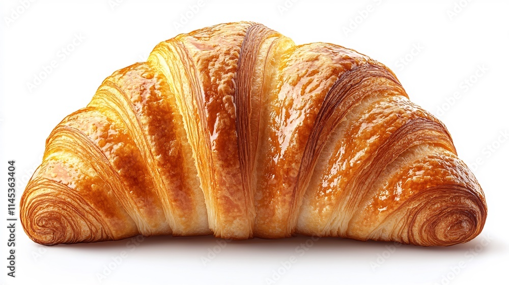 Crispy croissant with golden layers isolated on a transparent background ideal for bakery or caf promotions Crispy croissant with golden layers isolated on a transparent background ideal for bakery or caf promotions