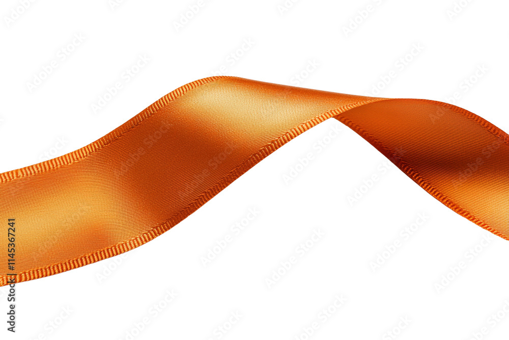 A long orange ribbon with a wavy pattern A long orange ribbon with a wavy pattern