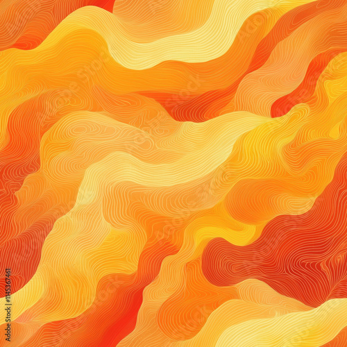 High-Resolution 2D Concept Art of Solar Surface with Fiery Energy photo