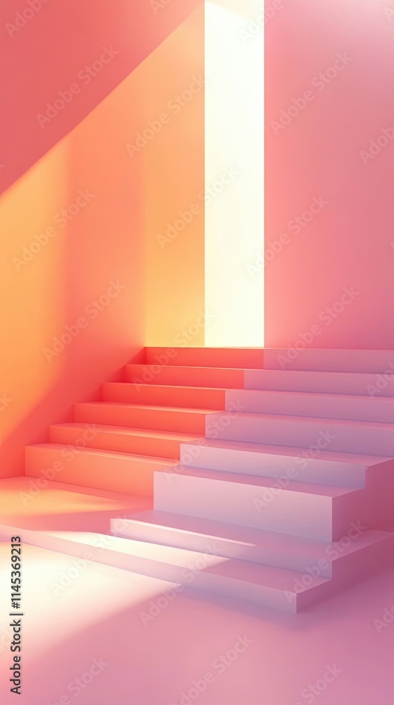 Pastel Pink and Orange Staircase Architectural Design Pastel Pink and Orange Staircase Architectural Design