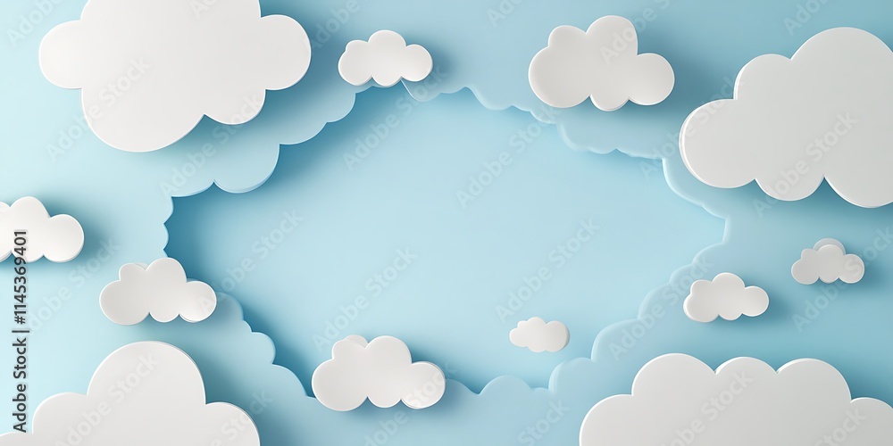 White Clouds Floating on a Light Blue Sky Background White Clouds Floating on a Light Blue Sky Background