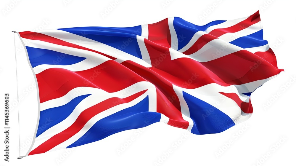 The flag of the United Kingdom waving in the wind. The flag of the United Kingdom waving in the wind.