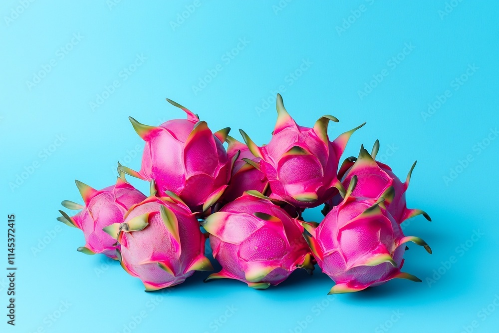 Vibrant and Textured Dragon Fruits Arranged in Captivating Symmetry for Commercial Photography Vibrant and Textured Dragon Fruits Arranged in Captivating Symmetry for Commercial Photography
